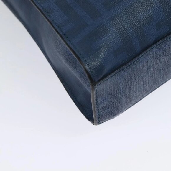 FENDI Zucca Canvas Shoulder Bag PVC Blue Silver Auth bs28711 - Picture 4 of 16